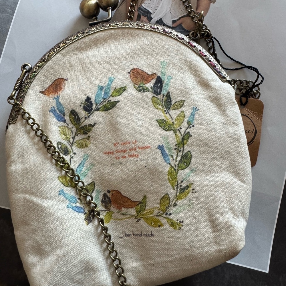 Vintage Floral Canvas Crossbody Bag - Picture 3 of 3